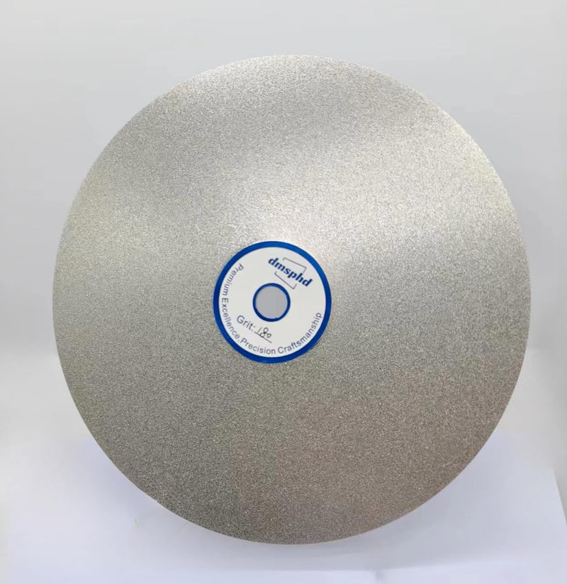 Diamond Flat Lap Disc, 8 Inch, 600 Grit, 1/2 Inch Arbor, for Gemstone Glass Ceramics Grinding Polishing (600 Grit)