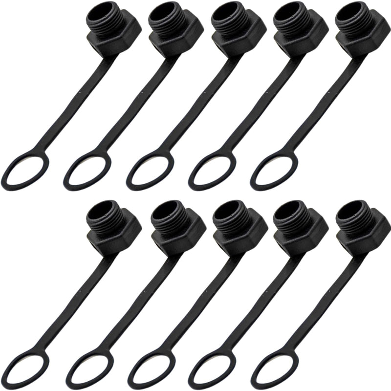 MerciL 10PCS M12 Connector Dust Cover, M12 Socket Panel Mount Dust Thread Cap Plastic Screw Caps, Screw Waterproof Lid Plug Protection Cap for Panel-Mount Sockets (for Female)