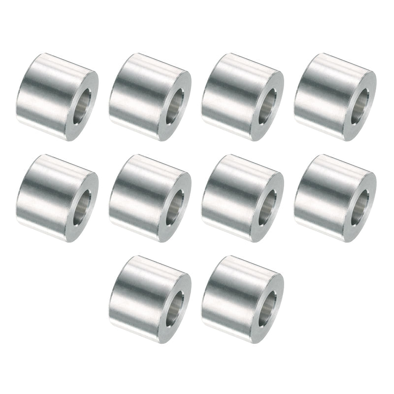 uxcell 10pcs Aluminum Spacer 1/2" Bore x 1" OD x 3/4" Length Screw Standoff Bushing Plain Finish Round Metal Spacer for 1/2 ID Screws Bolts and Rods 1/2" x 1" x 3/4" Silver Tone