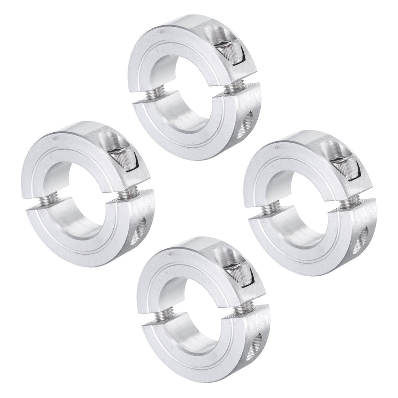 uxcell 4pcs Double Split Clamp-On Shaft Collar for 7/8" Shaft, Two-Piece Clamping Collar, 1-5/8" OD, 1/2" Thickness, Aluminum Alloy Set Screw Split Collar Clamp