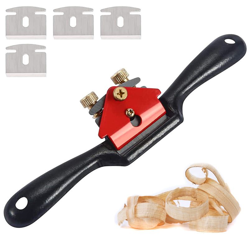 9'' Adjustable SpokeShave with 4 Blades, Home Woodworking Hand Planes, Portable Smoothing Planes Tool for Wood Craft, Wood Craver, Wood Working