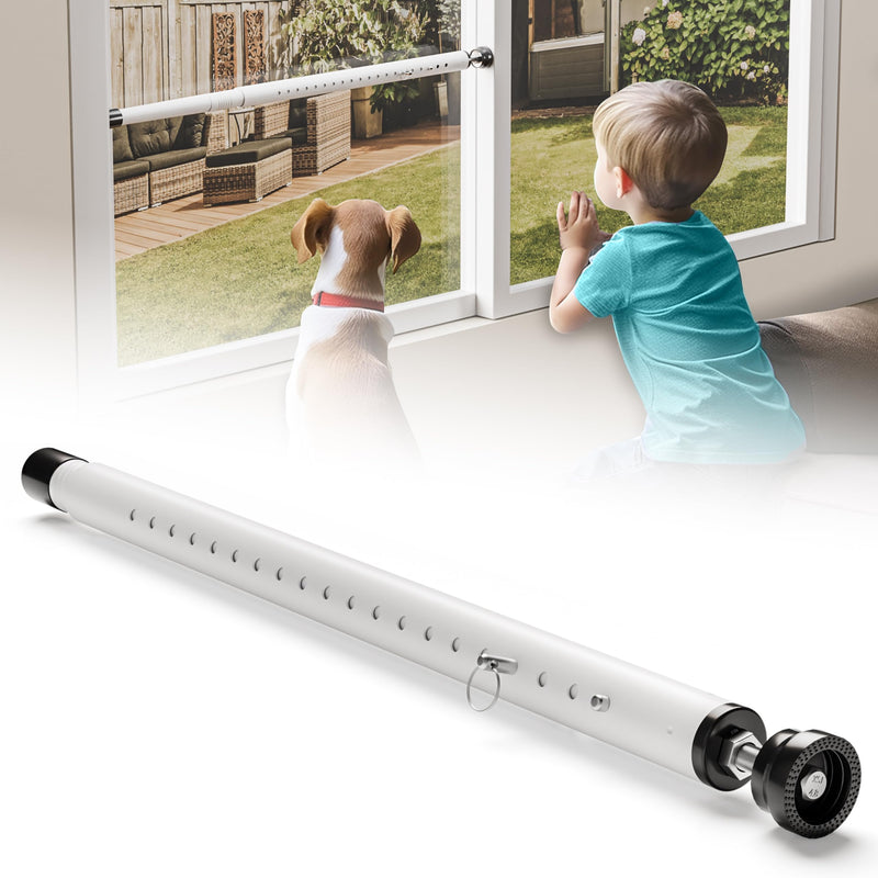Sliding Door Security Bar,17-50 inch Adjustable Window Security Bars with Rubber Tips for Sliding Glass Door/Home Apartment/Child Safety/Burglar Proof (White - 1 Pack) White - 1 Pack