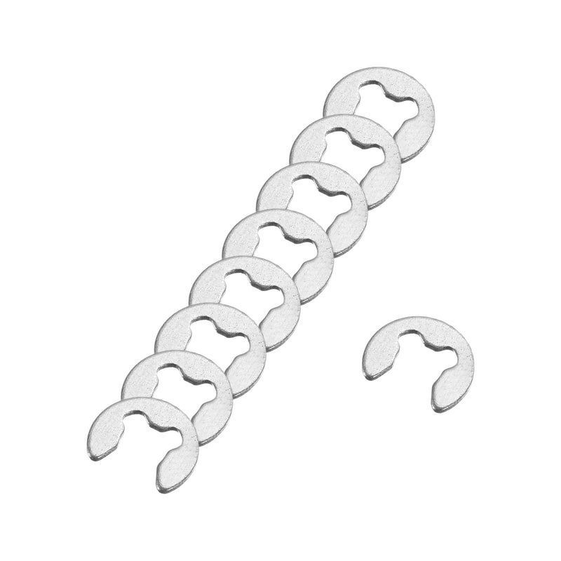 uxcell 50 Pcs External Retaining Rings, 3mm 304 Stainless Steel E-Clip External Circlip Snap Rings Round Wire Snap Rings for Valves Electrical Appliances