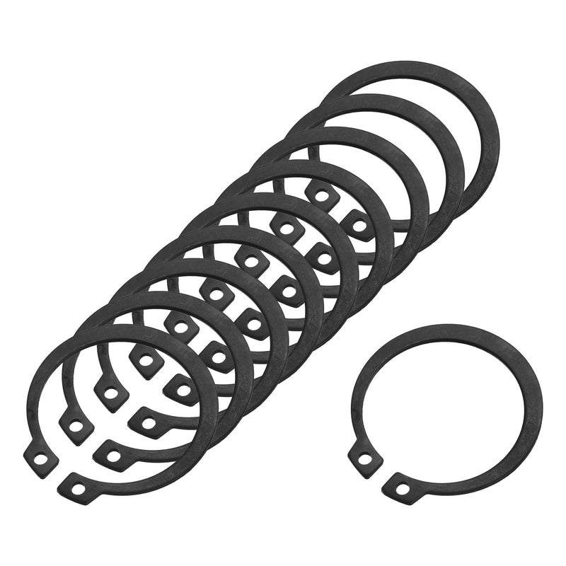 uxcell 10 Pcs External Retaining Rings, 38.5mm 65Mn Carbon Steel External Circlip Snap Rings Round Wire Snap Rings for Valves Electrical Appliances, Black