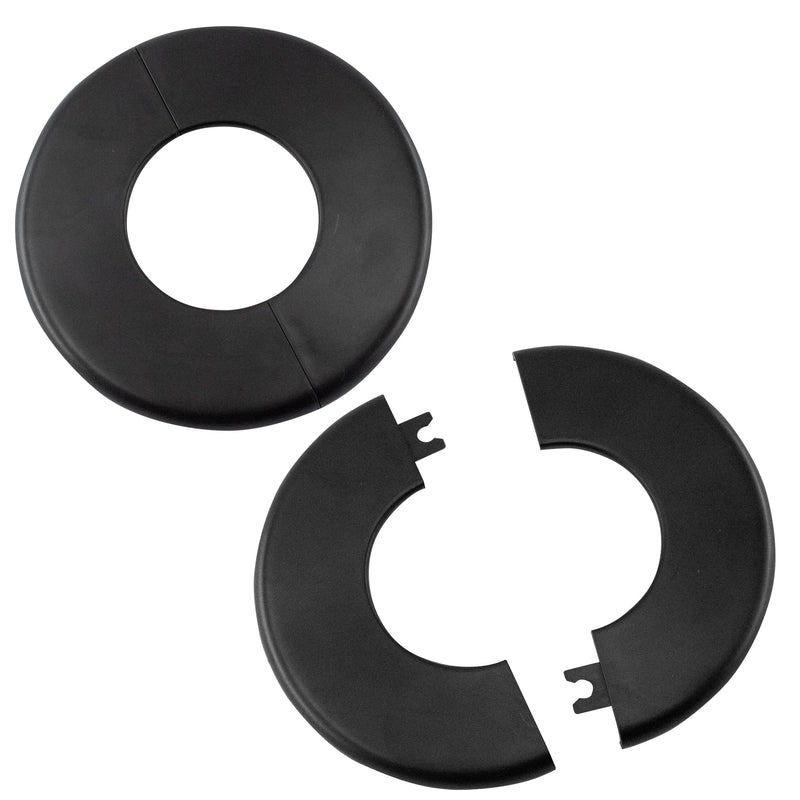 Wall Split Flange 51mm/2"Diameter, ABS Round Self-Adhesive Escutcheon Plate, Wall Hole Decoration Cover, Water Pipe Plate Cover, Black, 4PCS 4