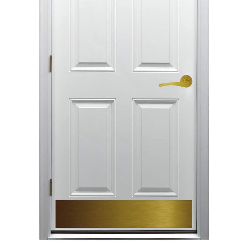 KOSHKA Door Kick Plate Peel and Stick (6"x 34", Brushed Brass Finish) 1