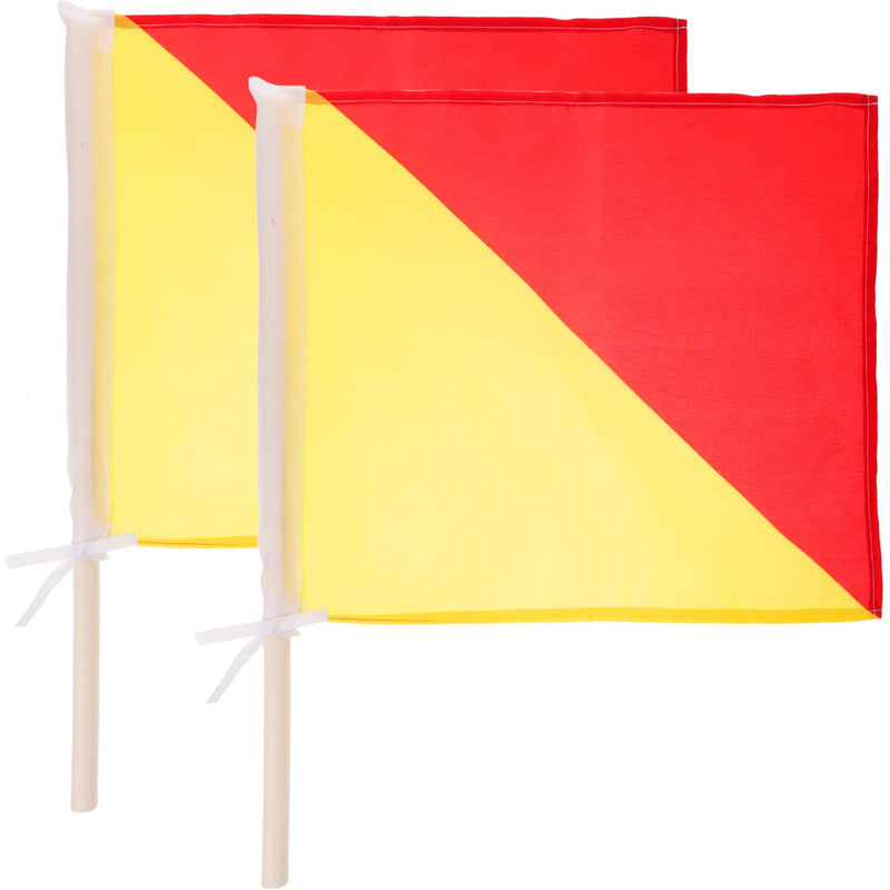 GANAZONO Traffic Safety Flags 2pcs Polyester Cloth Match Flags Hand Signal Flag Handheld Referee Flags Football Soccer Flag Sports Flags for Sports 50x35cm