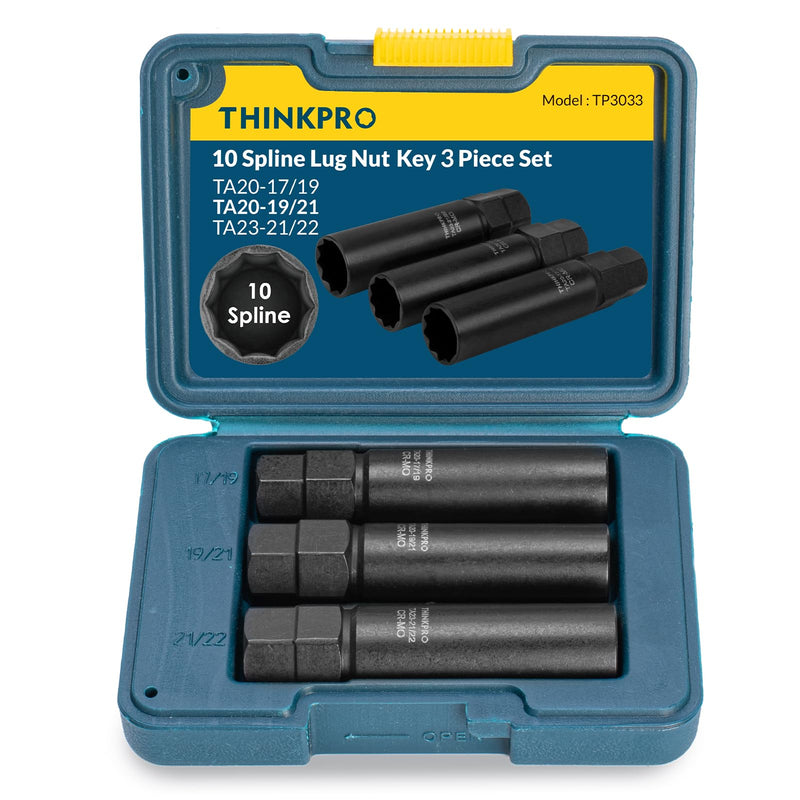 10 spline lug nut key,Compatible with Bimecc 10-Spline Lug Nuts and Lug Bolts,10 point wheel lock socket for Easy Removal of Aftermarket Locking Lug Nuts(3 piece pack) 3 Piece Pack