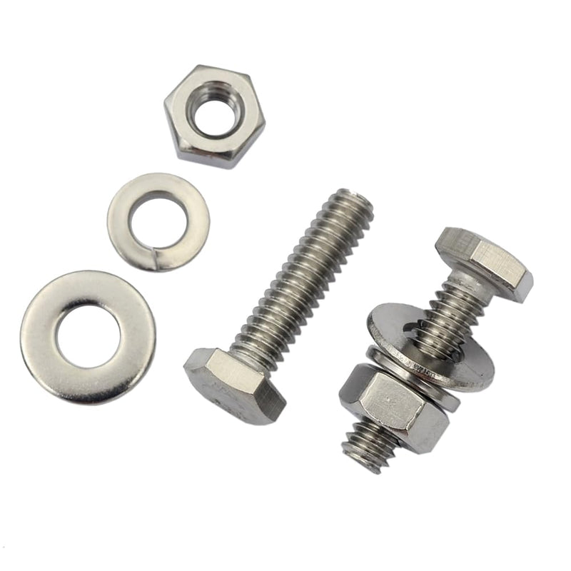 DGOL 20 Sets 1/4-20 x 1 inch Flat Head Hex Bolt Nuts Flat and Lock Washers Kit All Made of 304 Stainless Steel 1/4-20 * 1"