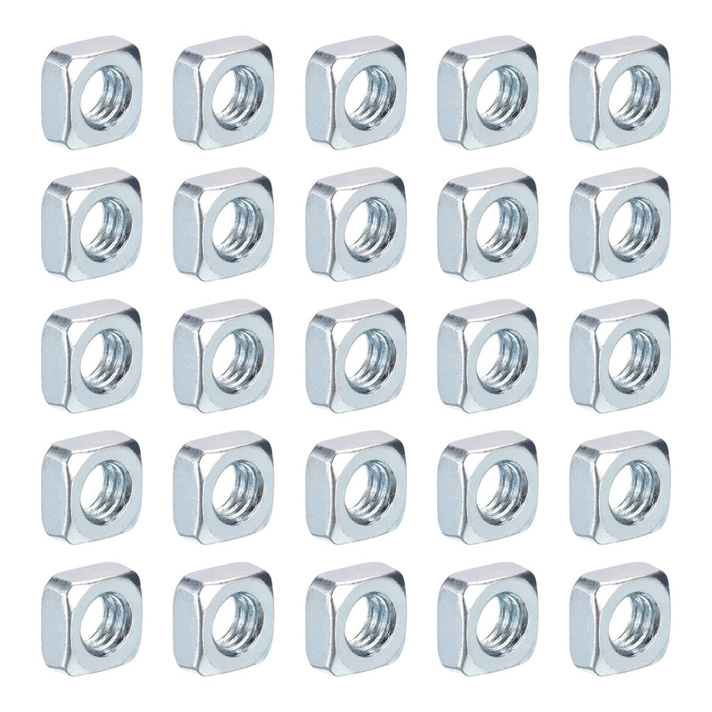 uxcell 1/4"-20x6 Square Nuts, Carbon Steel Zinc Plated Coarse Thread Square Nuts Fasteners for Home Repairs and Professional Engineering, Colorful 40pcs 1/4"-20x6mm 40