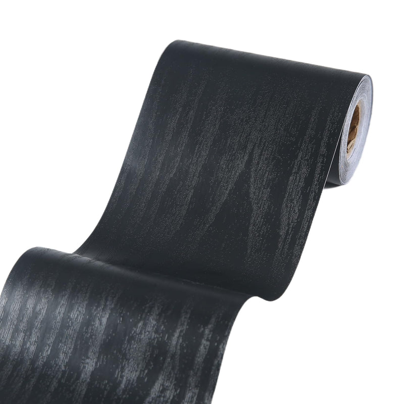 Black Wood Mirror Frame Border - 393.7"x3.9" Wallpaper Border Peel and Stick - Self-Adhesive and Removable Wood Grain Mirror Frame Wallpaper for Bathroom Waterproof Mirror Border Peel and Stick Tape