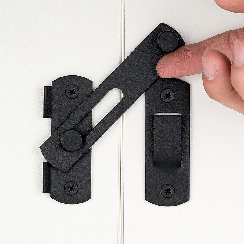 3 Packs Flip Latch Gate Latches,3.93” x 2.75” Matte Black Safety Door Lock for Barn Wood Fence Sliding French Doors, Gate Hardware,Sliding Door Antique Lock Wine Cabinet Closet Door Latches Matte Black_V54 3