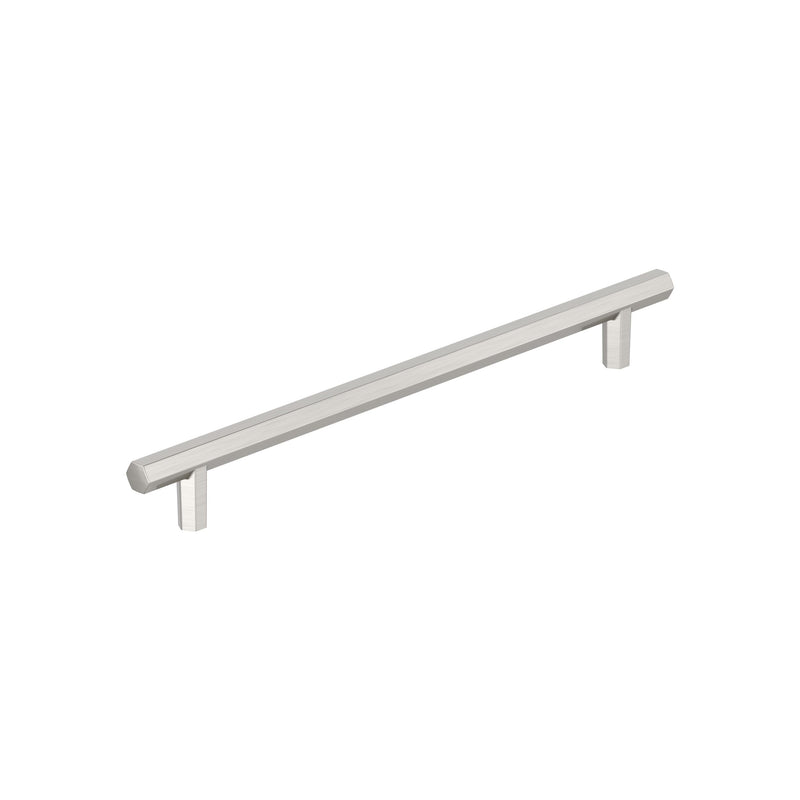 Amerock 8-13/16" Caliber Satin Nickel Drawer Pull | 8-13/16 inch (224mm) Center-to-Center Mounting Distance and 10-15/16 inches Overall Length, Durable Zinc Cabinet Hardware 8-13/16 Inch (224 mm) Center-to-Center
