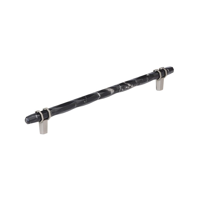 Amerock 10-1/16" Carrione Marble Black/Satin Nickel Drawer Pull 10-1/16 Inch (256 mm) Center-to-Center