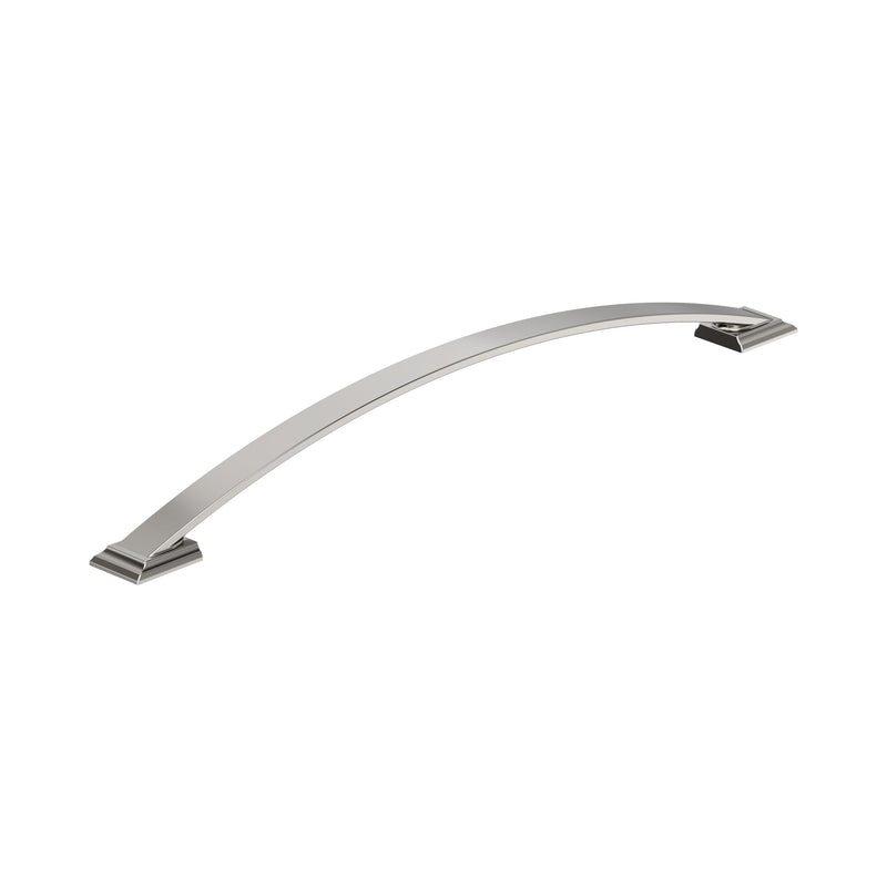 Amerock 12-5/8" Candler Polished Nickel Drawer Pull | 12-5/8 inch (320mm) Center-to-Center Mounting Distance and 14-13/16 inches Overall Length, Durable Zinc Cabinet Hardware 12-5/8 Inch (320 mm) Center-to-Center