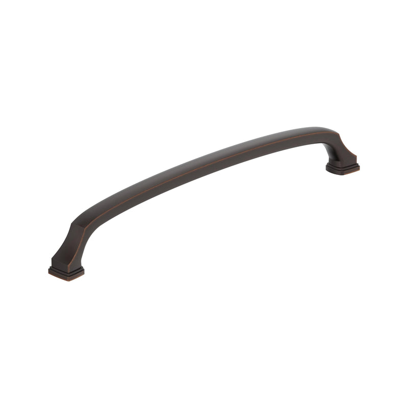 Amerock 10-1/16" Revitalize Oil-Rubbed Bronze Drawer Pull | 10-1/16 inch (256mm) Center-to-Center Mounting Distance and 10-11/16 inches Overall Length, Durable Zinc Cabinet Hardware 10-1/16 Inch (256 mm) Center-to-Center Oil Rubbed Bronze
