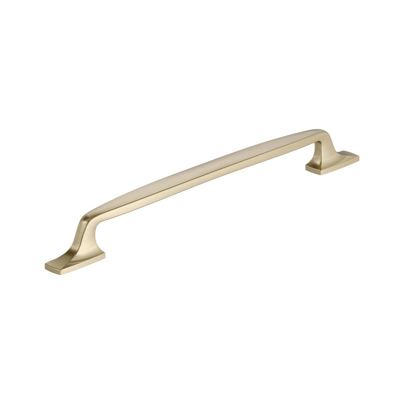 Amerock 10-1/16" Highland Ridge Golden Champagne Drawer Pull | 10-1/16 inch (256mm) Center-to-Center Mounting Distance and 12-5/8 inches Overall Length, Durable Zinc Cabinet Hardware 10-1/16 Inch (256 mm) Center-to-Center
