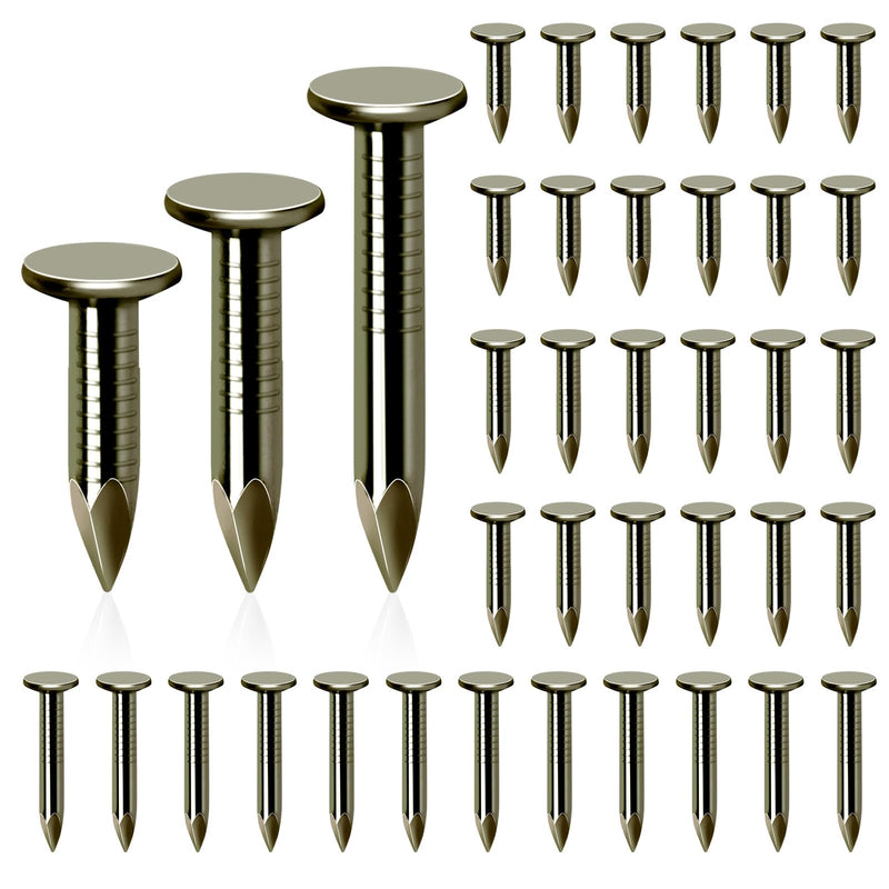 Glarks 400Pcs 3/4inch, 1inch, 1-1/4inch Steel Roofing Felt Nails Roofing Felt Pins Clout Nails Countersunk Head Felt Nails, for Securing Shed Roofs, Roofing Felt Slate Boards, Wood Shed Tiles 20mm, 25mm, 30mm
