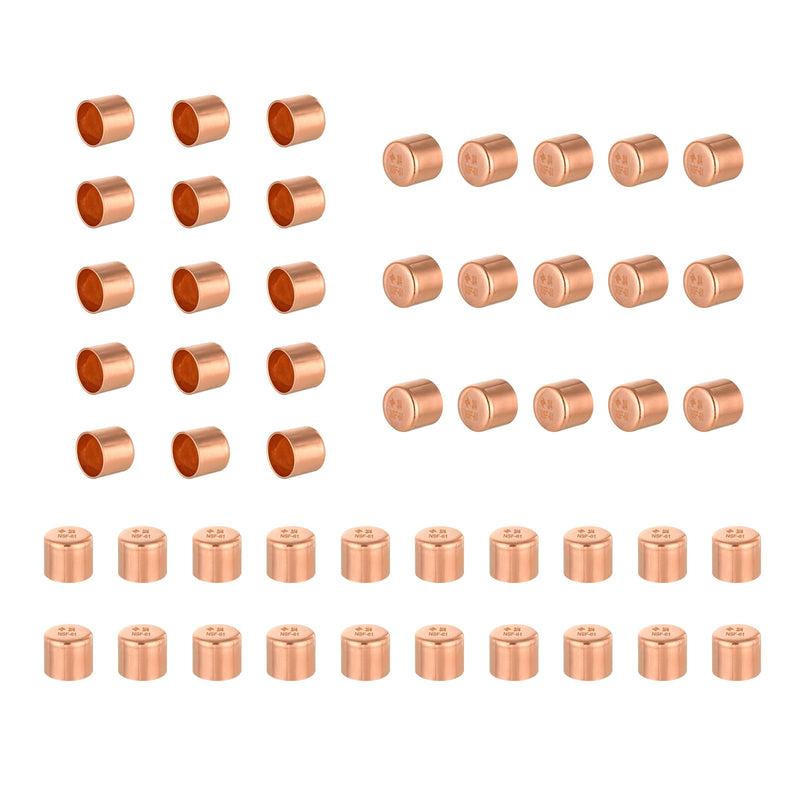 50PACK GUOFIS 3/4" Copper Sweat Plug End Cap Fitting(COPPER021-50) 50 3/4 Inch