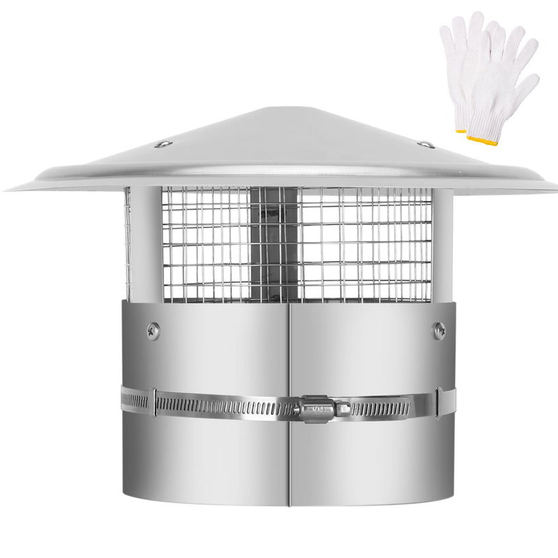 6 Inch Round Chimney Cap,Adjustable Roof Cap for Vents,Chimney Cap with Screen in Stainless Steel,Round Rain Cap for All-Round Chimney Protection,Round Roof Rain Chimney Cover,6 Inch Round Chimney Cap 6 INCH