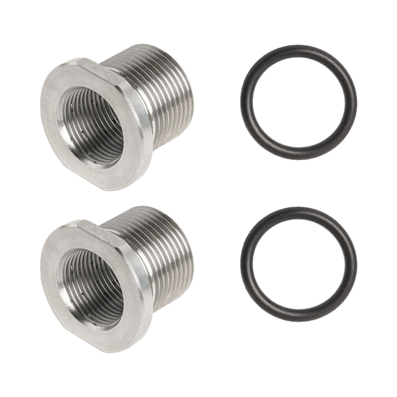 2 Pack Thread Adapters and Washers，1/2x28 to 5/8x24 Stainless Steel Thread Protector with Rubber Washer (Silver) Silver