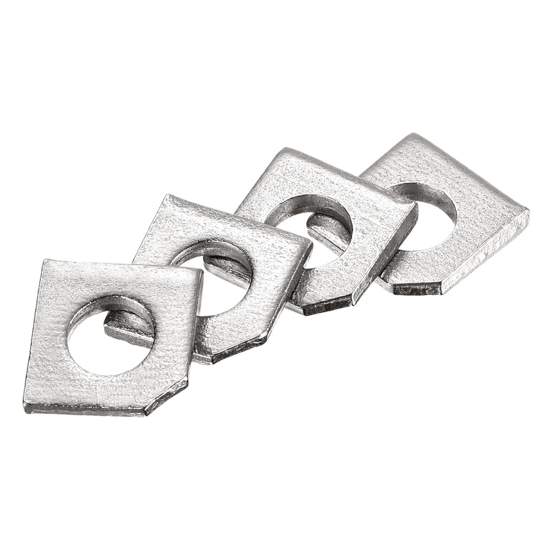 uxcell 5pcs Beveled Square Washers M8x18x3.8 Stainless Steel Missing Angle Flat Gasket for Channel Steel Wedge Shaped Washers for Shim Leveling 5