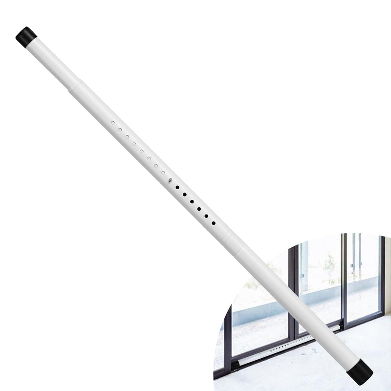 Sliding Door Security Bar, 17.1-40 inches Adjustable Sliding Glass Patio Door Security Bar, White Sliding Door Lock Bar with Rubber Tips, 1.25 inch Diameter Window Security Bar for Home