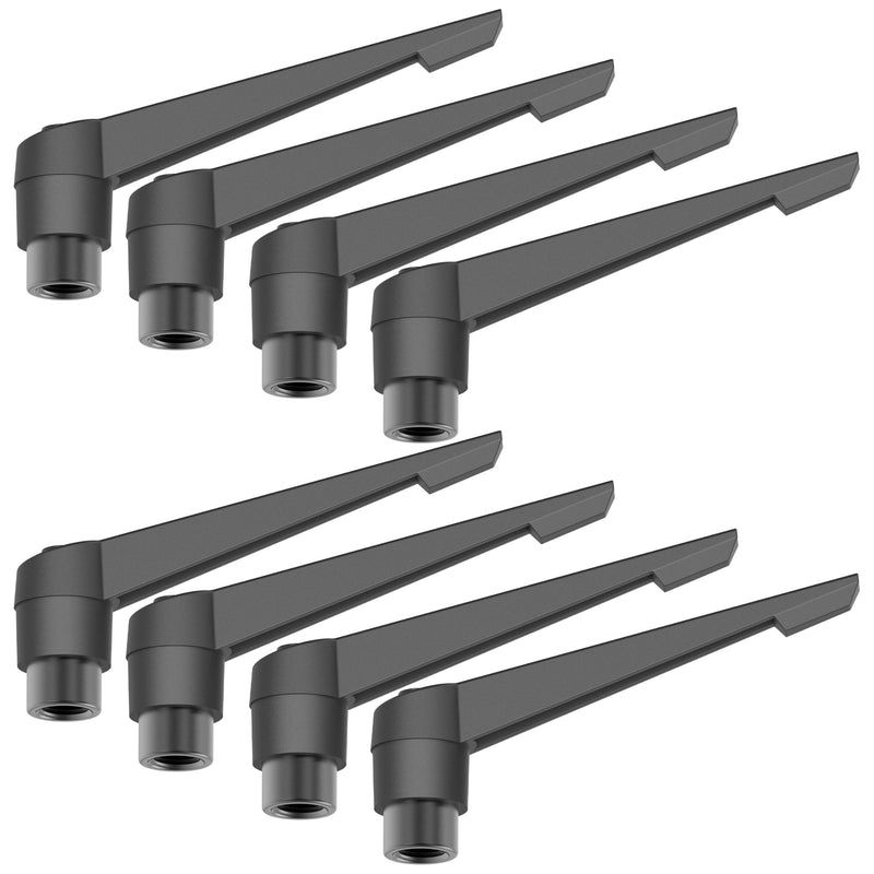 8PCS Adjustable Clamping Lever Handles, M6 Female Thread Knobs Rotating Screw Locking Quick Release Ratchet Push Button Handle, Black M6 x 50mm 8Pcs