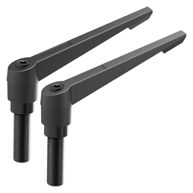 2PCS Clamping Lever Handles, M8 x 40mm Male Thread, Adjustable Quick Release Locking Rotating Screw Bolt Stud Knobs Apply for Lathe Machinery, Black
