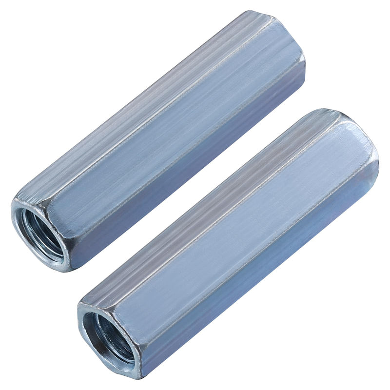 Wensilon(20 pcs)1/4"-20 Coupling Nuts zinc, Extended Hexagon Plated Steel Rod Coupling Nuts 1/4"-20 20