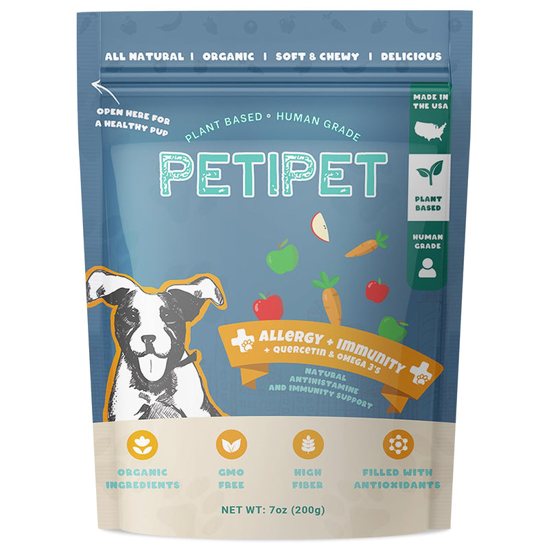 Dog Allergy Relief Chews - Quercetin + Omega 3 - Natural Antihistamine for Itching, Paw Licking, Seasonal and Grass Allergies - for Itchy Skin, Hot Spots, Immune Support