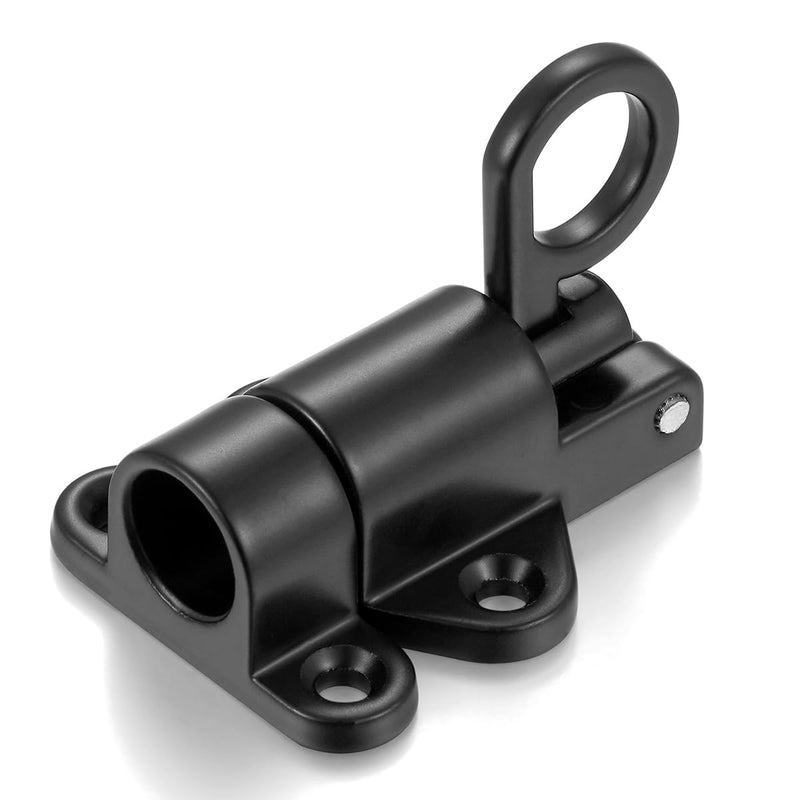 3 Packs Black Self-Closing Latches，Spring Bolt Latch，Spring Door Lock，Aluminum Alloy Safety Automatic Spring Barrel Door Lock with Screws，Used for Gate,Window and Cabinet etc 3