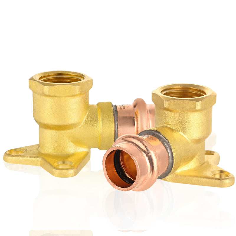 2PC HeSun 3/4" Copper Press X 3/4" Female NPT Drop Ear Elbow(PRESS061-2) 2 3/4" X 3/4" Female