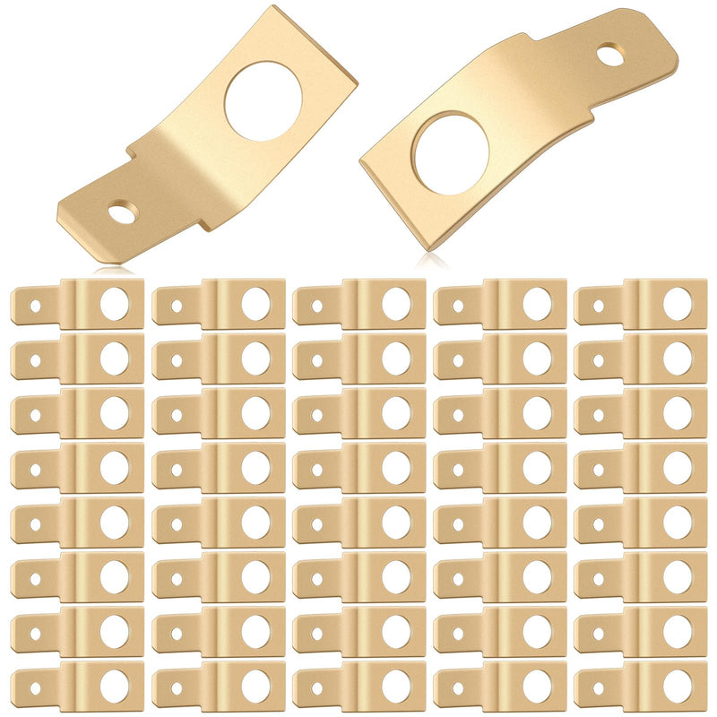 Hicarer 50 Pcs Solderless Quick Disconnect Adapters Non Insulated Wire Connectors,1/4" Male Tab, #10 Stud Brass Male Spade Adapters Brass Copper Wire Connectors Ring Crimp Electrical Supply