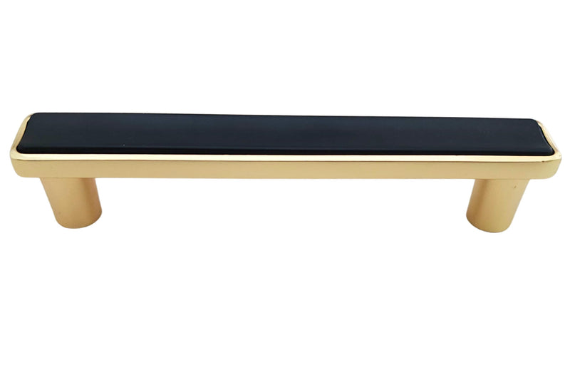 CAYBO 3.77 Inch 10 Pack (96mm) Gold Drawer and Cabinet Handle Set Unique Modern Kitchen Cabinet Pulls and Handles Black with Gold Trim 10 Pack 3.77inch_96mm Gold Black