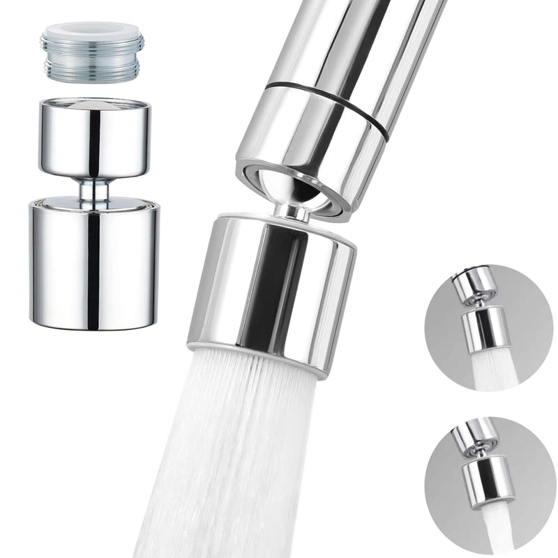 Kitchen Sink Faucet (Upgraded), 360° Swivel Kitchen Faucet Aerator, Dual-function 2-Flow Sprayer Faucet Head Replacement, Sink Attachment For Faucet Include 55/64 Inch Female Thread (Chrome1) Chrome1