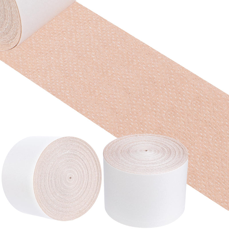 Nuanchu 2 Rolls Non-woven Cover Roll Stretch Tape Non-woven Adhesive Bandages Breathable Bandage Tape Cohesive Wrap Bandages Protective Stretch Bandage Roll Film (Beige, 2 Inch x 10.94 Yard) Beige 2 x 393.8 Inch (Pack of 2)