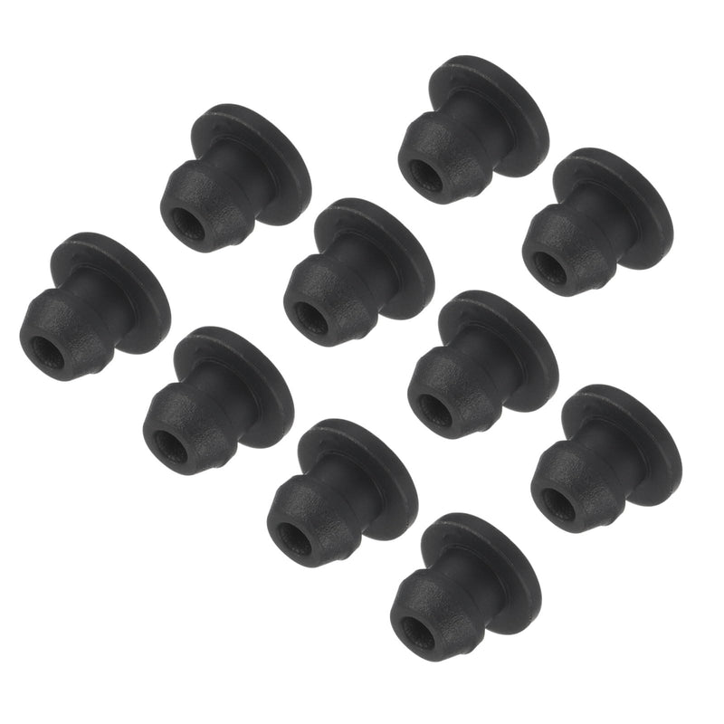 MECCANIXITY Silicone Snap in Locking Hole Plugs,Rubber Panel Seal Cover Flush Type Panel Round for Kitchen Rubber Bulkheads Waterproof Sealing Plugs 5.5mm/0.2 Inch Diameter Black,Pack of 10