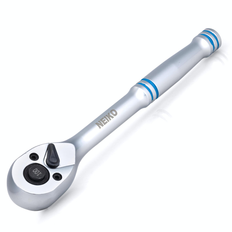 NEIKO 03116A 3/8 Inch Ratchet Wrench, 100-Tooth Reversible Ratchet, 3.6 Degree, Quick Release 3/8 Drive Ratchet, 8" Long Handle Ratchet, Oval Head Socket Wrench, CR-V Steel Ratchet Wrench 3/8" Drive 8" Length, 100-Tooth