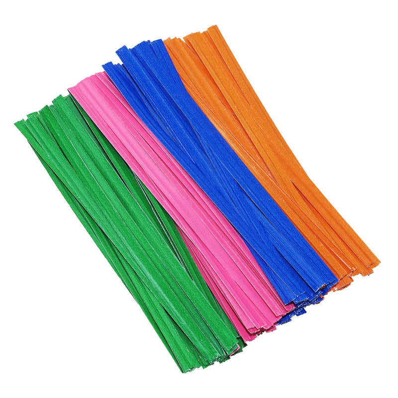 ONLYKXY 120pcs Kraft Paper Twist Ties Plant Ties 4inch Reusable Bread Twist Ties Cake pop Ties Cable Ties Candy Ties for Bags (Multi-Color) Multi-color
