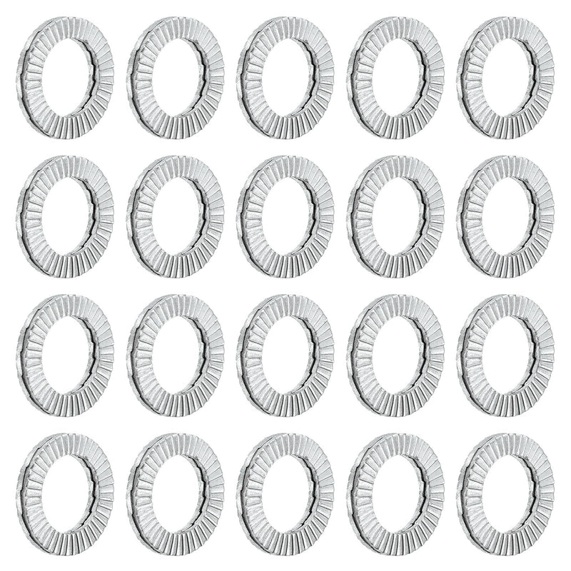 uxcell Wedge Locking Washers for #10 Bolts, 20pcs 304 Stainless Steel Washers Vibration Resistant Safety Washers 20