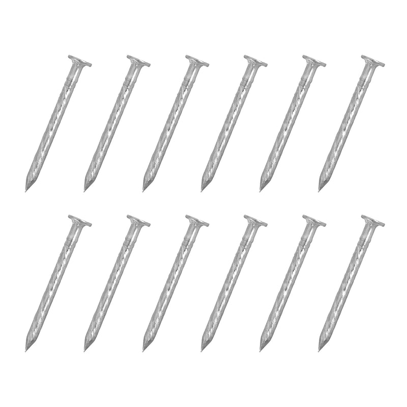 uxcell 50Pcs Fence Deck Nails, 1 Inch 304 Stainless Steel Spiral Deck Nail Spiral Shank Spikes for House Floor Repairing Wall Woodworking, Silver