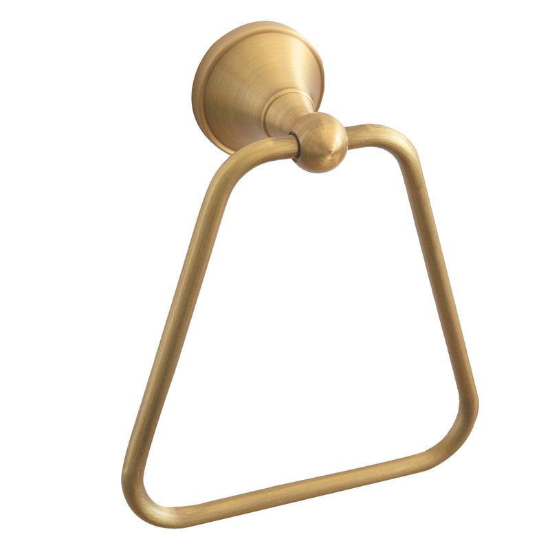 T-Shape Bath Towel Ring,Simple Design Towel Holder Hangers Wall Mount Antique Brass Hand Towel Holder for Bathroom、Kitchen Bathroom Hardware Accessories