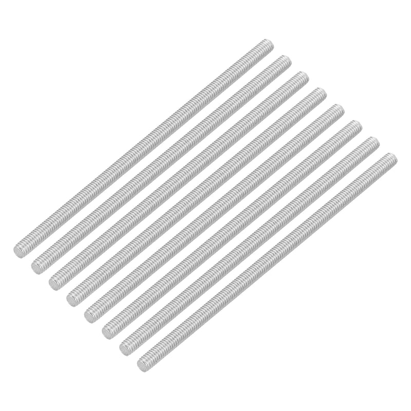 uxcell 8Pcs Fully Threaded Rod, M3 x 70mm 304 Stainless Steel Right Hand Thread Bar Studs M3-0.5 Thread Pitch for Furniture Machinery Assembly 8