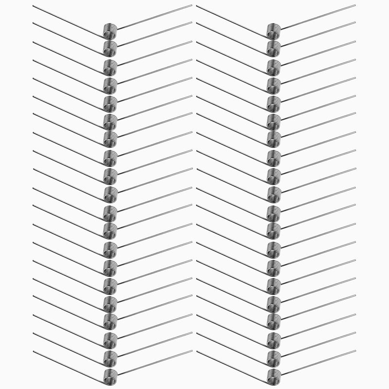 40pcs Stainless Steel Small Torsion Spring, 0.01" Wire Diameter, 0.16" Outside Diameter, 120 Degree Tiny Torsional Assortment for Repair, Woodworking, DIY Kit, Light Duty Mini Hair Clip Replacement