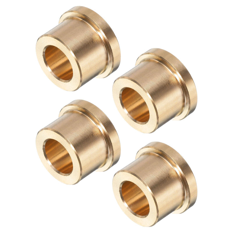uxcell 4pcs Flange Sleeve Bearings 3/8" Bore x 5/8" OD x 1/2" Length x 3/4" Flange Dia, Self-Lubricating Brass Bushing 4