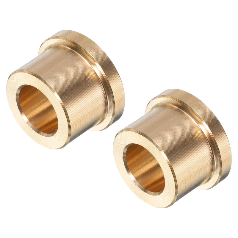 uxcell 2pcs Flange Sleeve Bearings 3/8" Bore x 5/8" OD x 1/2" Length x 3/4" Flange Dia, Self-Lubricating Brass Bushing 2