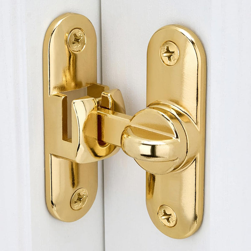 2 Packs Gold Barn Door Latches - Adjustable 90/180 Degree Flip Latch System - Zinc Alloy for Secure and Stylish Privacy Solutions on Barn Doors,Windows,Garden Access,Cabinets,and Sliding Doors Gold_V3 2