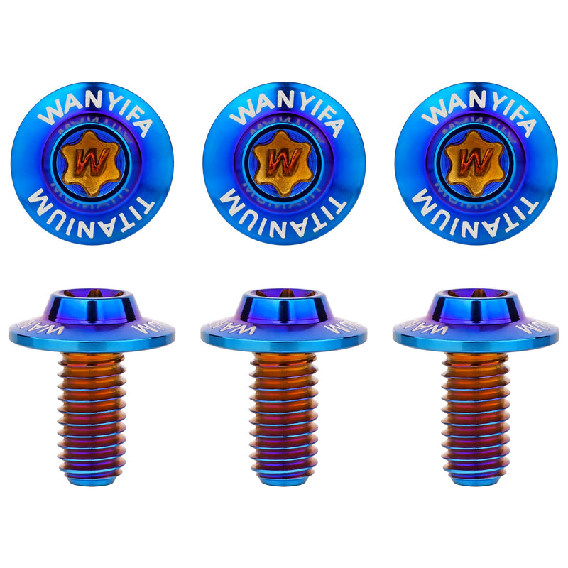 Titanium Bolt M5 M6x10 12 15 20 25 30 35mm Torx Dished Screws | for Locomotive Motorcycle Shell Modification Repair Pack of 6 (Burnt Blue, M6x12mm) Burnt Blue