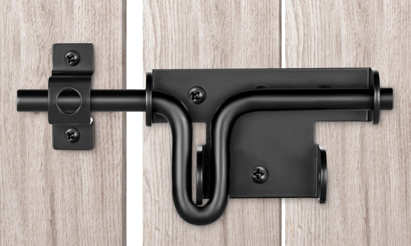 Slide Bolt Gate Latch with Padlock Hole, Heavy Duty Fence Slide Latches Outdoor Doors for Wooden Fence, Shed Door, Vinyl Door 1